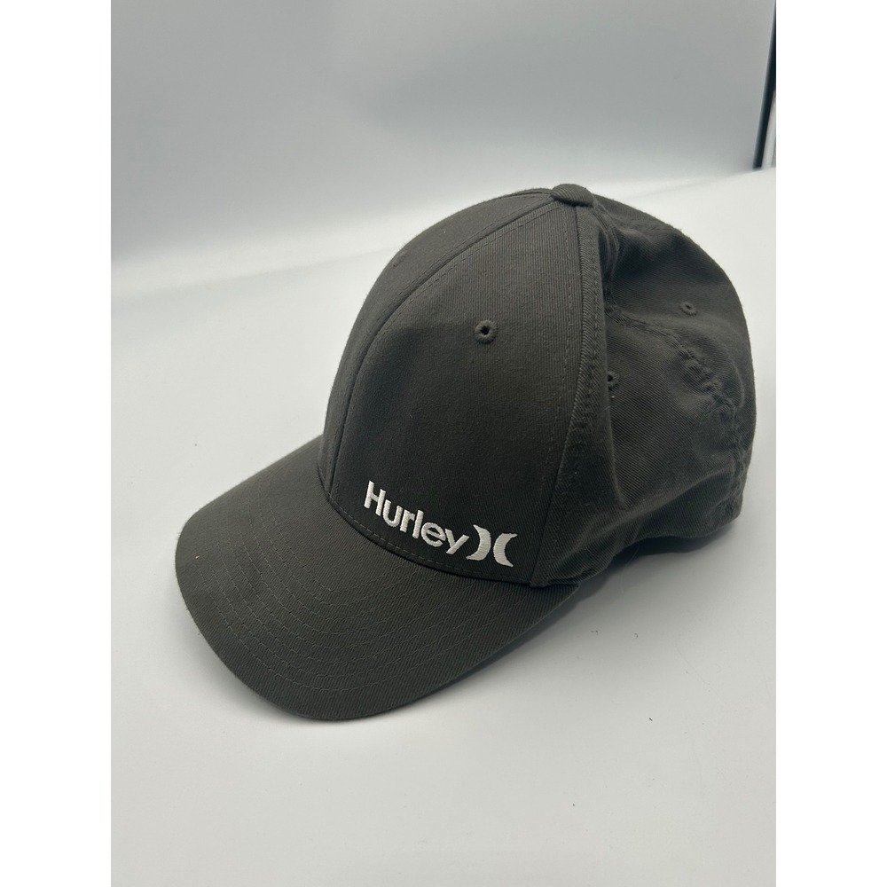 Hurley Flexfit Baseball Cap Gray Embroidered‎ Logo Hat Mens Size S/M